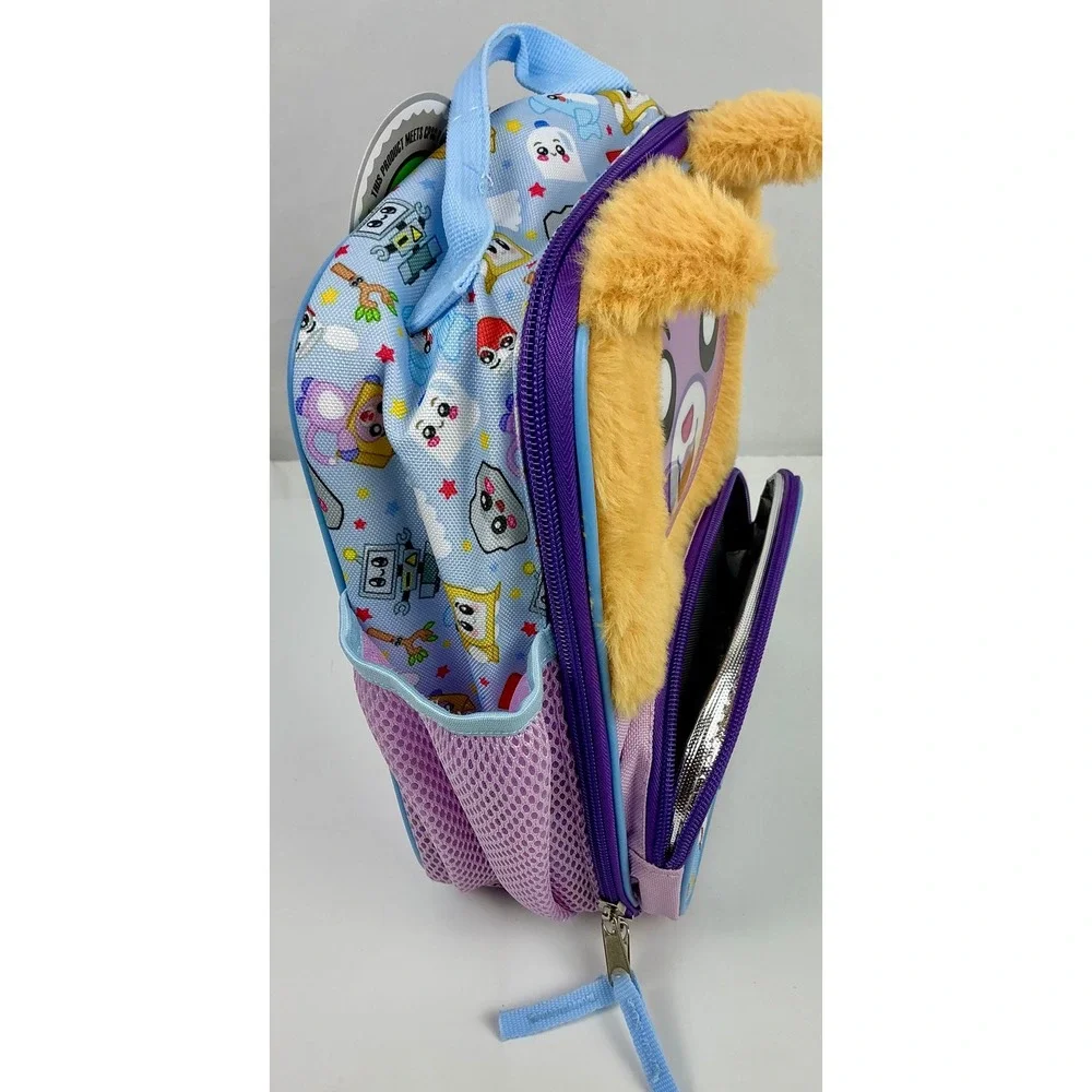 LankyBox Kids Lunch Box Bag Insulated Plush Face Justin &‎ Adam Characters